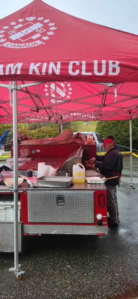 Coquitlam Kin Club volunteer pop up tent
